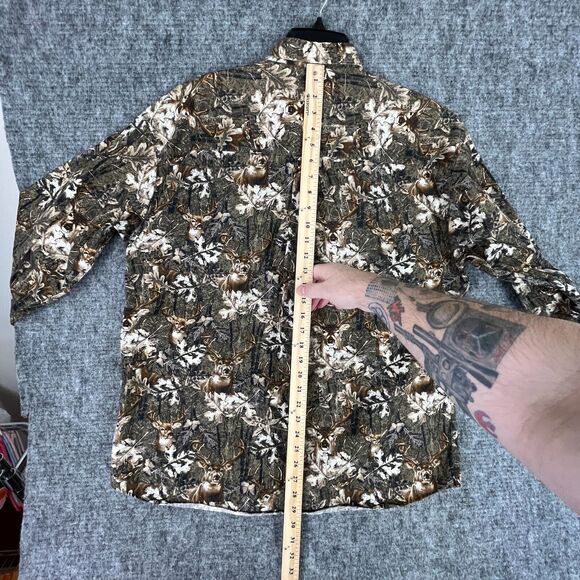 North River Shirt Mens Large Brown Camo Flannel Button Up Collared - Picture 6 of 7